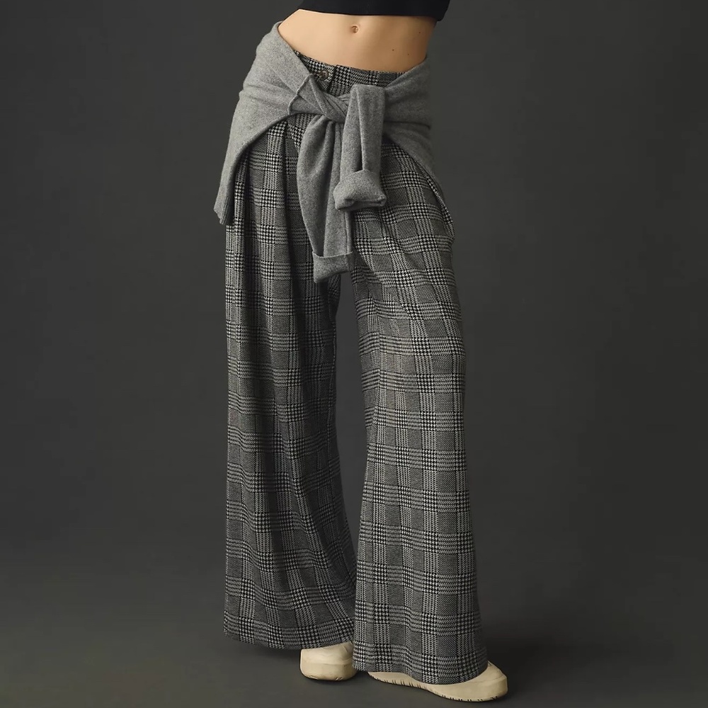 Anthropologie Maeve Plaid Pleated Pants sz 4